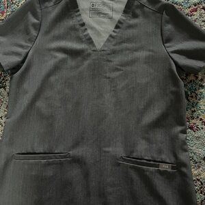 Figs Charcoal V-Neck Scrub Top